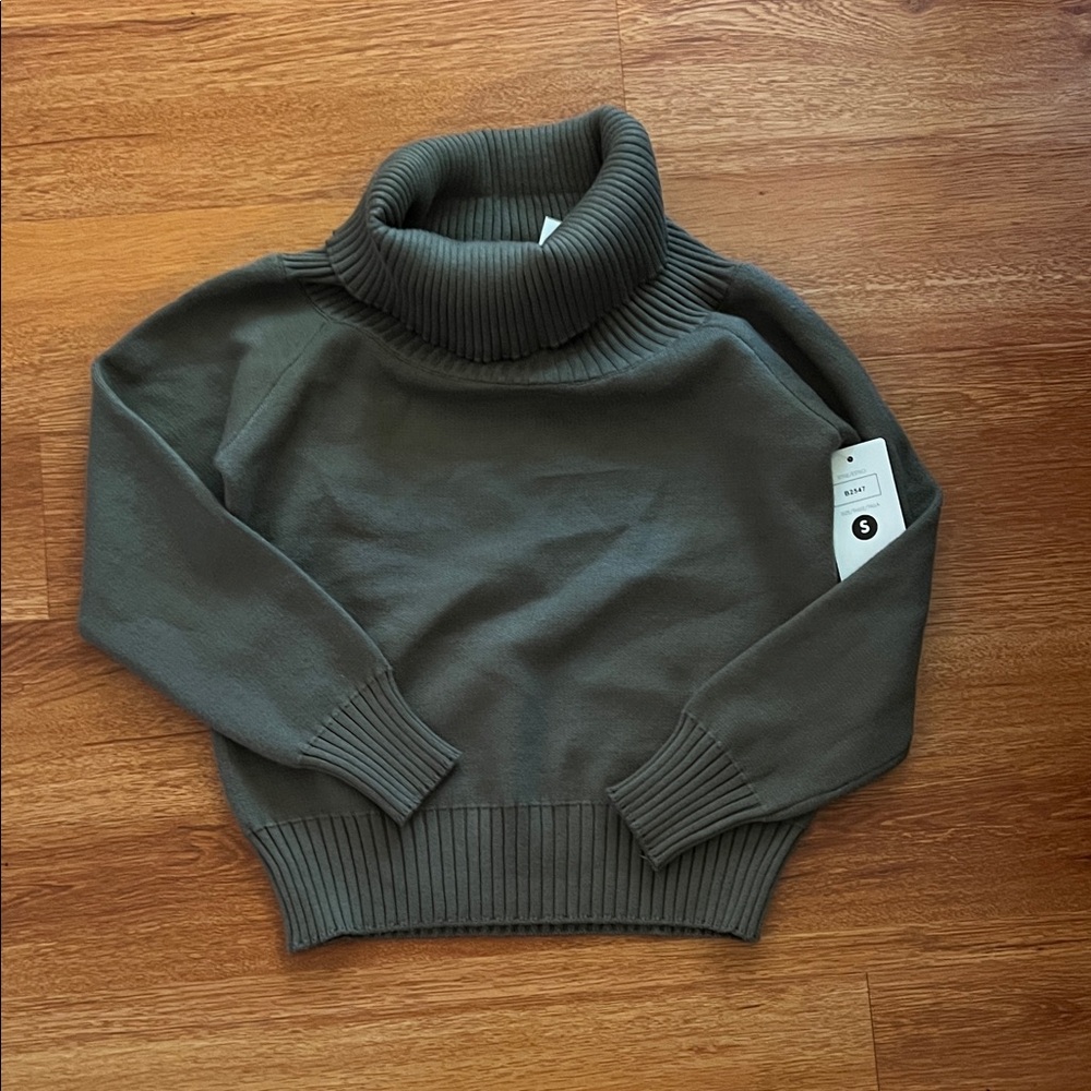 Elegant Olive Turtleneck Sweater